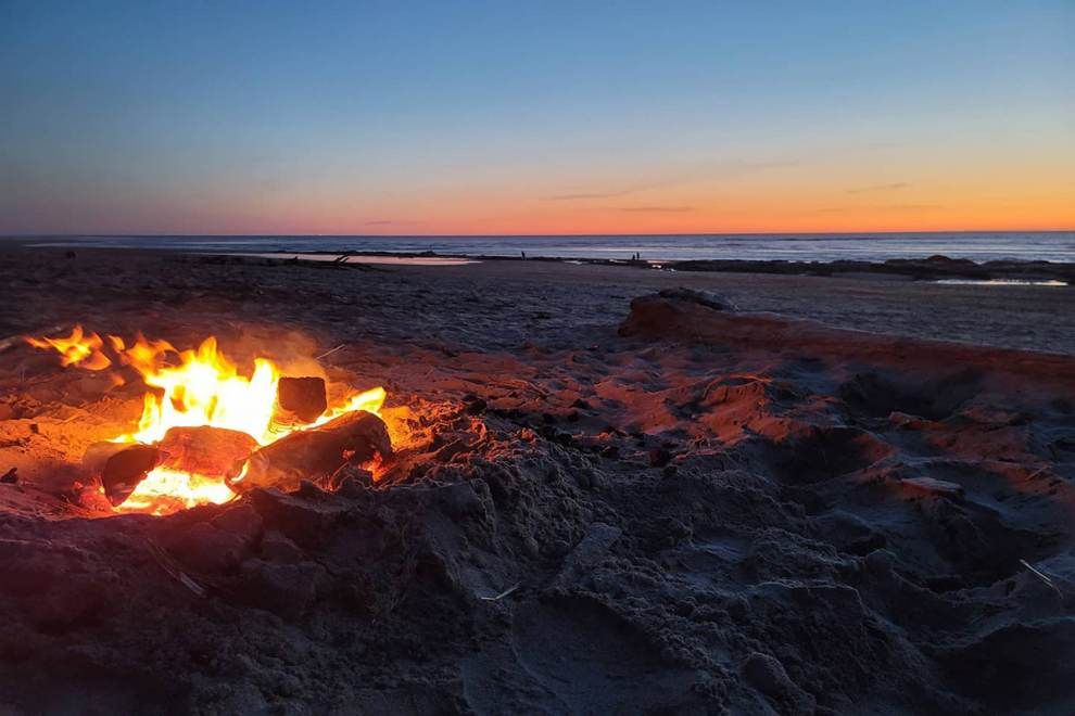 beach bonfire